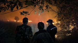 Pastikan Api Tak Meluas, Kapolres Dan Dandim Katingan Turun Langsung Tangani Karhutla