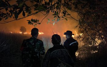 Pastikan Api Tak Meluas, Kapolres Dan Dandim Katingan Turun Langsung Tangani Karhutla