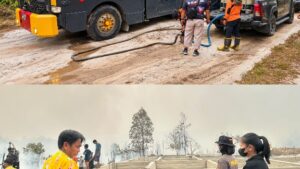 Kapolres Gunung Mas Tinjau Langsung Penanganan Karhutla di Dua Titik